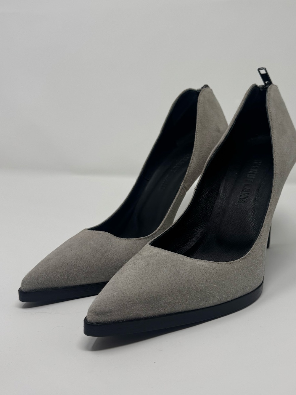 Helmut Lang Grey Suede Heels, EU 38, US 7.5